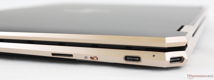 A droite : Bouton d'arrêt de la webcam, lecteur MicroSD, 2x USB Type-C + Thunderbolt 3