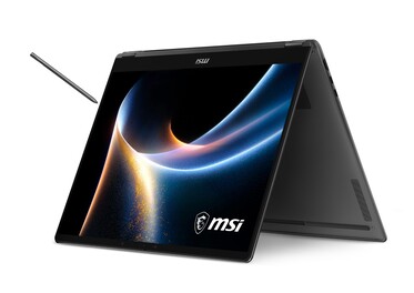 MSI Prestige 16 Flip AI+ - Mode tente. (Source de l'image : MSI)