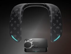 Le haut-parleur de cou Panasonic SC-GNW10S-FF SoundSlayer x Final Fantasy XIV offre aux joueurs un son surround sans fil à faible latence. (Source de l&#039;image : Panasonic)