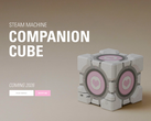 Le teaser du Steam Machine Companion Cube sur le site web de Dbrand, en photo. (Source de l'image : Dbrand)