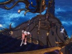 Dans Where Winds Meet, quelqu'un a apparemment payé plus de 40 000 dollars pour une monture géante en forme de bateau. (Source de l'image : Julia_CaSsian via X) 