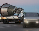 Les prouesses de remorquage du Cybertruck ont été présentées en avant-première à la base stellaire de SpaceX au Texas. (Source de l'image : Stargazer sur YouTube)