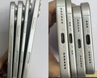 Des unités factices de la série iPhone 17 montrent le format ultra-mince du futur iPhone 17 Air par rapport aux trois autres modèles. (Source de l'image : SonnyDickson sur X)