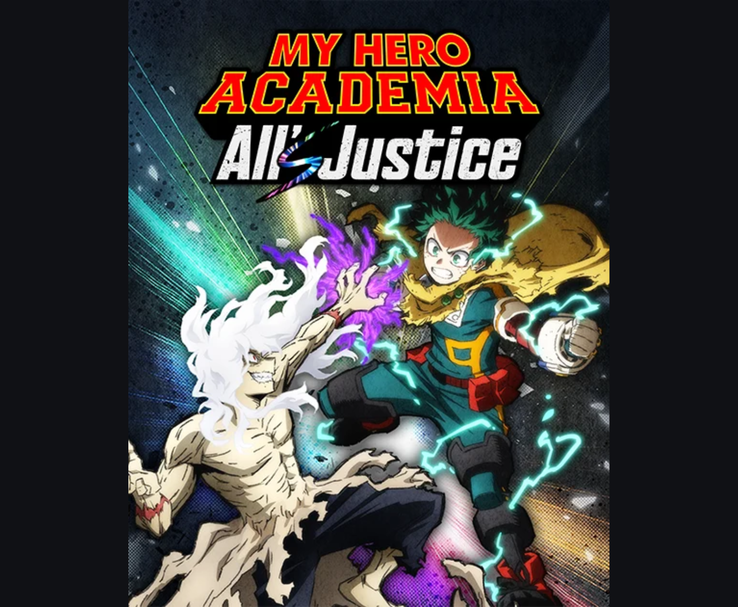 Image clé de My Hero Academia : All's Justice montrant Izuku Midoriya combattant Tomura Shigaraki avec des effets énergétiques. (Source : Bandai Namco)