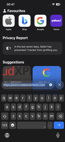 Portrait du clavier (Safari Mobile 26)