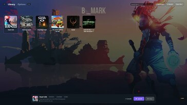 B MARK : interface de la bibliothèque de jeux de l'émulateur PlayStation 5
