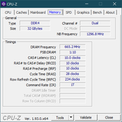 HP ZBook Firefly 15 G7 - CPU-Z : mémoire vive.