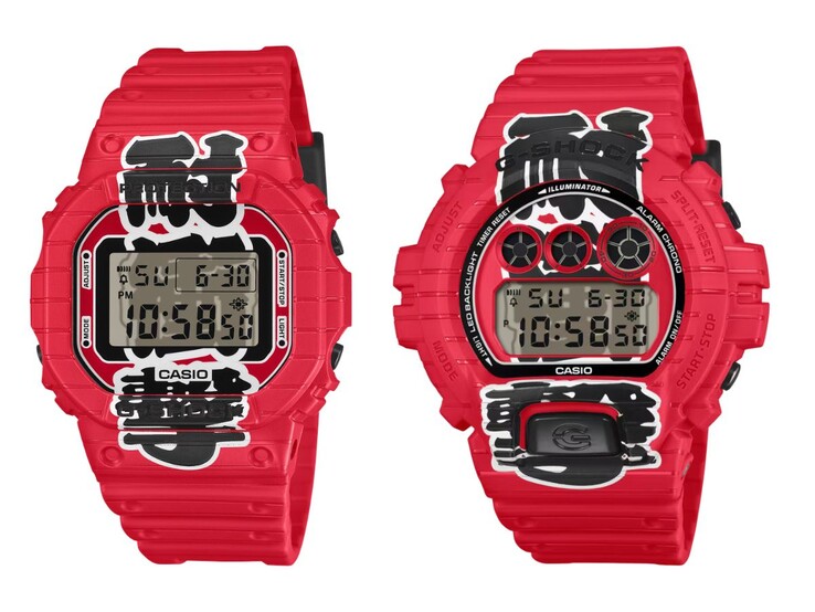 Les montres Casio G-Shock DW-5600AKA-4 (à gauche) et DW-6900AKA-4 (à droite)