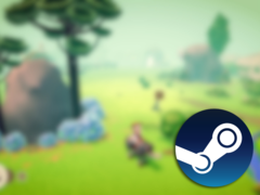 Gaucho and the Grassland dispose également d'une démo disponible sur Steam, si vous souhaitez essayer le jeu avant de l'acheter. Photo - Une capture d'écran floue de la version de développement du jeu, avec le logo Steam superposé (Source de l'image : Steam - Edited)