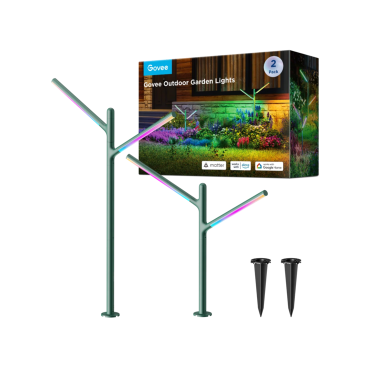 Les lampes de jardin extérieures de Govee. (Source de l'image : Govee)