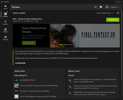 Nvidia GeForce Game Ready Driver 561.09 notes de mise à jour dans l'application Nvidia (Image source : Own)