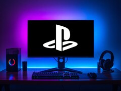 Logo PlayStation affiché sur l'écran d'un PC de jeu