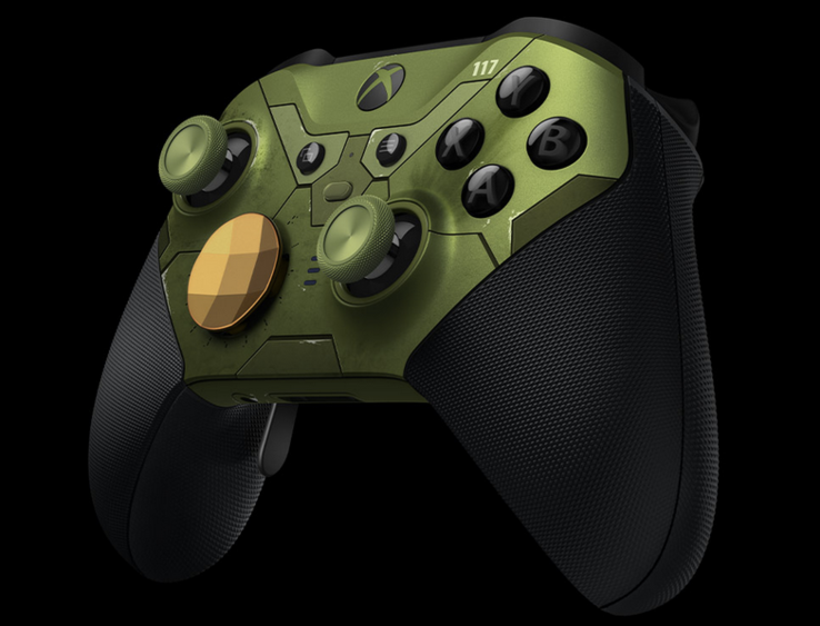 La nouvelle manette Elite Series 2 à thème Halo Infinite en édition limitée. (Image : Microsoft)