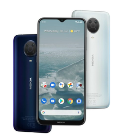 Le Nokia G20 est doté d&#039;un SoC MediaTek Helio G35 et d&#039;une grande batterie. (Image source : HMD Global)