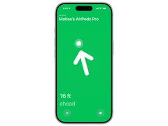 Precision Fonction de recherche permettant de localiser les AirPods Pro. (Source de l&#039;image : Apple)