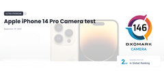 Les scores de l&#039;iPhone 14 Pro sont sortis. (Source : DxOMark)