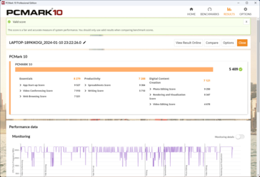 PCMark 10 sur batterie