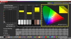CalMAN ColorChecker (profil : P3, espace colorimétrique cible : P3)