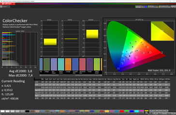 Précision des couleurs (schéma de couleurs automatique, espace de couleur cible P3)