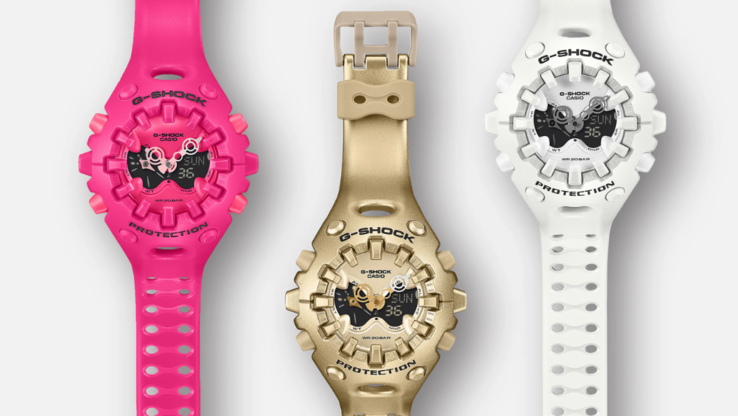 De gauche à droite : les montres Casio G-Shock GA-V01-4A, GA-V01-7A et GA-V01-9A. (Source de l'image : Casio)