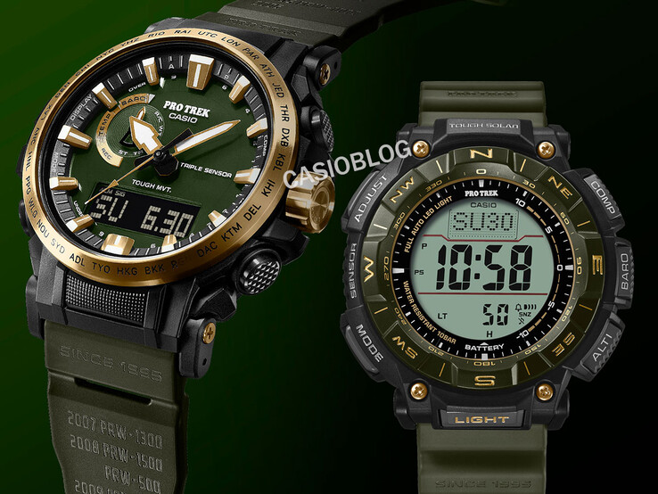 Les montres Casio Pro Trek PRW-61ANS-3 (à gauche) et PRG-340ANS-3 (à droite). (Source de l'image : Casioblog)