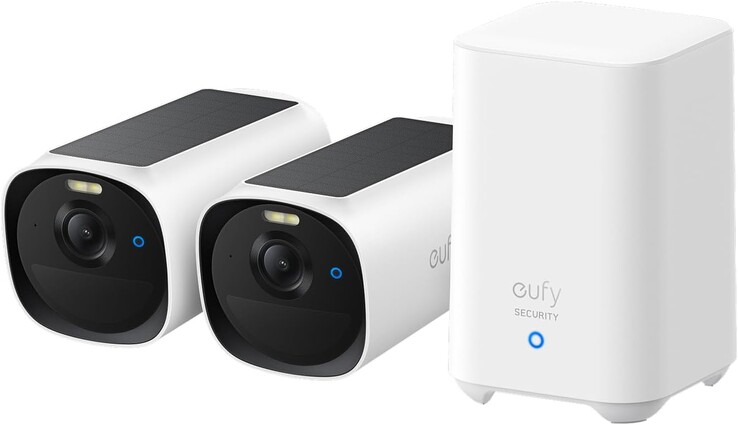 L'offre groupée eufyCam E40 comprend deux caméras E40 et la HomeBase 2 (Source de l'image : eufy)