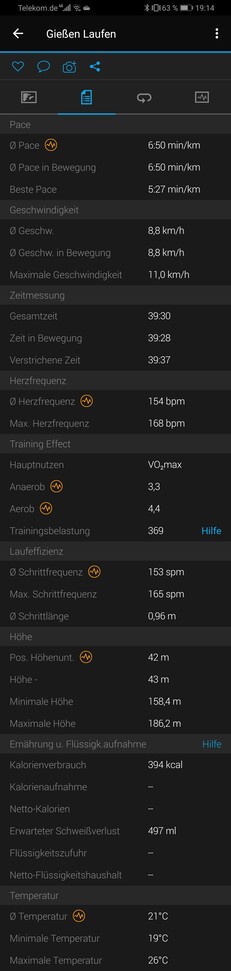 Garmin Fenix 6X Pro Solar - Statistiques.