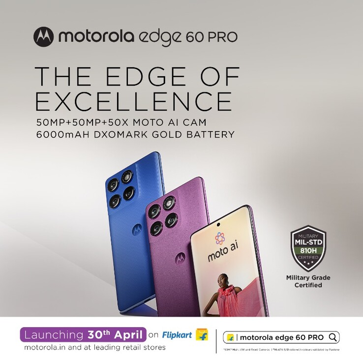 La nouvelle affiche de lancement du Edge 60 Pro. (Source : Motorola IN)