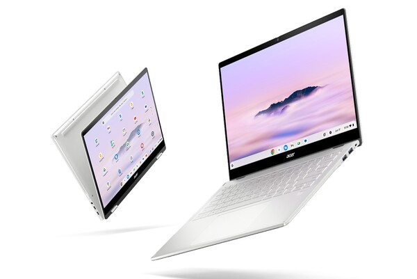 L'Acer Chromebook Plus Spin 514 en argent platine. (Source de l'image : Acer)