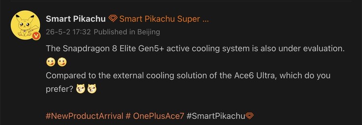 Fuite de détails sur le OnePlus Ace 7.