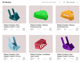 6 des 7 modèles imprimables en 3D actuellement disponibles chez Philips