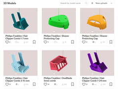 6 des 7 modèles imprimables en 3D actuellement disponibles chez Philips