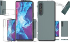 Des étuis de protection ont apparemment révélé le design final du Sony Xperia 1 IV. (Image source : TVCMall - édité)