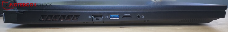 Gauche : LAN, USB-A 3.0, lecteur MicroSD, casque d'écoute