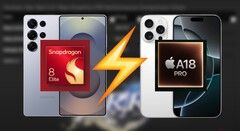 iPhone 16 Pro Max vs Galaxy S25 Ultra gaming performance : Le A18 Pro brille une fois de plus. (Source des images : Dame Tech, Apple, Samsung, édité)