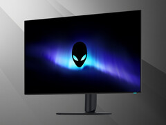Vue de face en angle du moniteur OLED 4K Alienware AW3226Q de 32 pouces