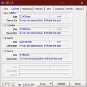 Lenovo ThinkBook Plus - CPU-Z : caches.