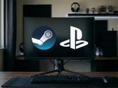 Les logos Steam et PlayStation apparaissent sur l'écran du PC