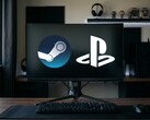 Les logos Steam et PlayStation apparaissent sur l'écran du PC