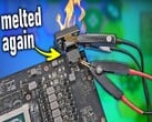 RTX 4090 avec 12VHPWR fondu (Image source : Der8auer YouTube channel)