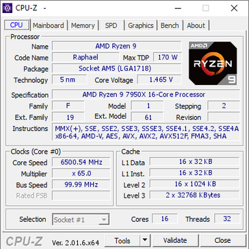 Overclock multi-core d'AMD Ryzen 9 7950X (image via TUM_APISAK)