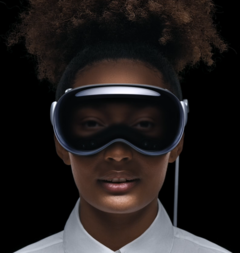 La fonction EyeSight, telle qu'elle est présentée sur le site Apple, ne ressemble pas du tout à cela dans la réalité. (Image : Apple)