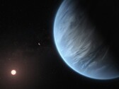 Illustration d'artiste représentant une exoplanète et une étoile.