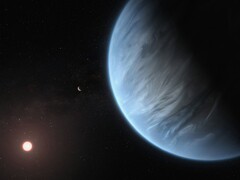 Illustration d'artiste représentant une exoplanète et une étoile.