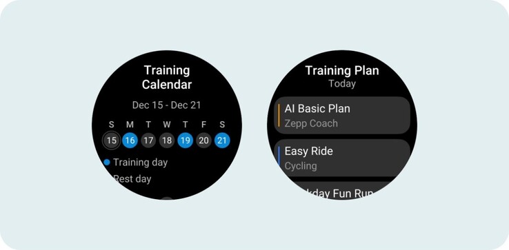 Zepp OS 6 : Calendrier de formation