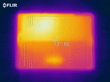 Galaxy Fold 5G - Relevé thermique à l'avant de l'appareil en cas de sollicitations.