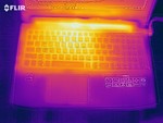 Acer Nitro 5 - Relevé thermique : sollicitations maximales, au-dessus.