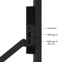 Lenovo ThinkVision T24t-20 - Vue latérale. (Image Source : Lenovo)