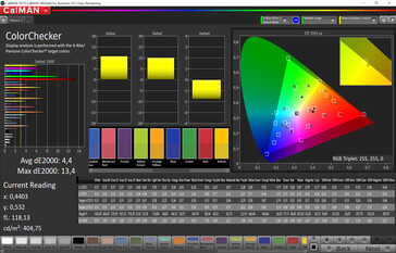 Galaxy S20 Ultra - ColorChecker (mode : Lively (modifié), espace colorimétrique cible : P3).