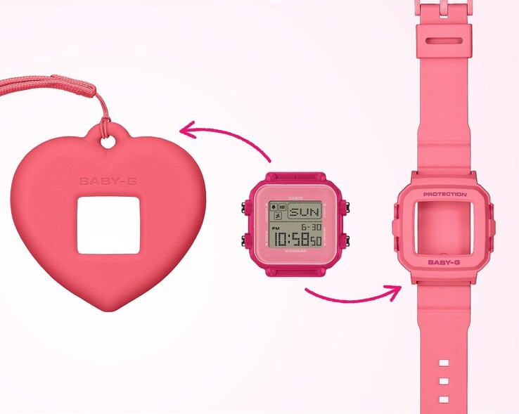 Les montres Casio Baby-G BGD-10KH sont livrées avec deux accessoires. (Source de l'image : Casio)